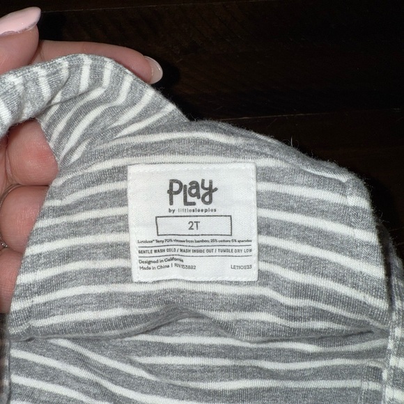 Little Sleepies Striped Kids Overalls 2T - Picture 2 of 2